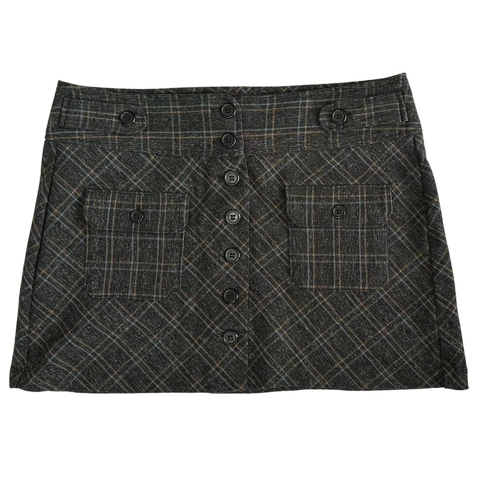 Delia's Y2K Ashleigh Mini Skirt Gray Plaid Size 7/8 - Picture 2 of 5